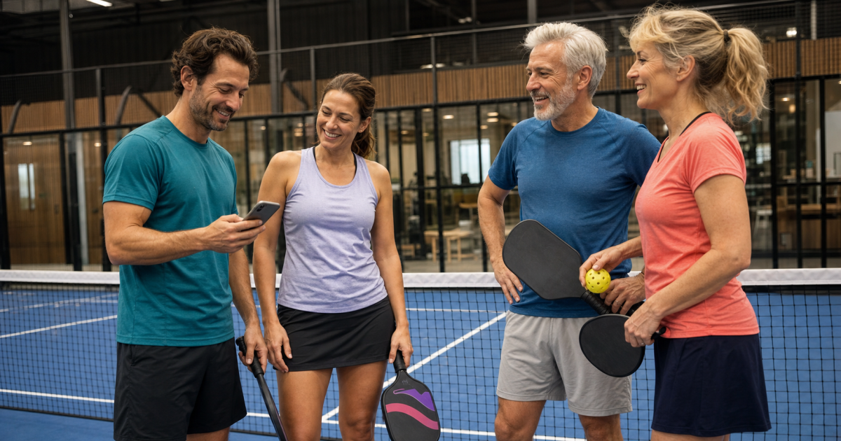 Trouver des partenaires de pickleball : open play, groupes et réservation à quatre